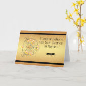 Carte Diplôme en Physique Card, Félicitations Gold (Fleur jaune)