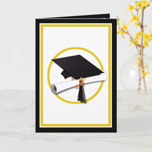 Carte Diplôme et diplôme (Fleur jaune)