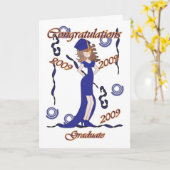 Carte Diplômé, Félicitations à la diplômée avec une fill (Fleur jaune)