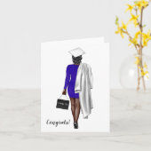 Carte Diplôme féminin afro-américain personnalisé (Fleur jaune)