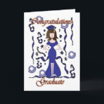 Carte Diplômé, Graduation Félicitations avec une fille<br><div class="desc">Diplômé,  Graduation Félicitations avec une fille</div>