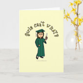 Carte Diplômé léger en vert (Fleur jaune)