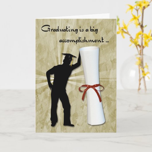 Carte Diplôme masculin (Fleur jaune)