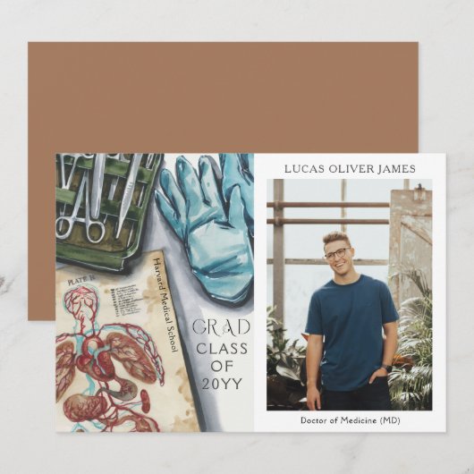 Carte Diplôme Médecine médicale Médicale Santé (Devant / Derrière)