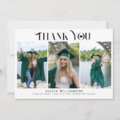 Carte Diplôme moderne 3 photo collage merci (Devant)