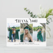 Carte Diplôme moderne 3 photo collage merci (Debout devant)