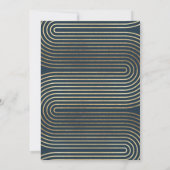 Carte Diplôme moderne géométrique en or bleu photo arc (Dos)