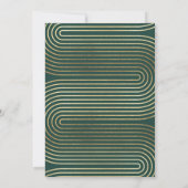 Carte Diplôme moderne géométrique en or vert photo arc (Dos)