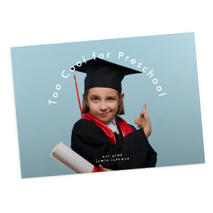Carte Diplôme moderne TROP COOL POUR PRESCHOOL photo
