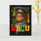 Carte Diplômé Noir Afro Collège Graduation Future Hbcu (Fleur jaune)