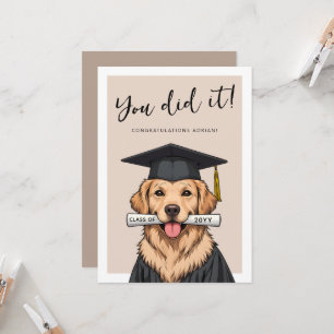 Carte Diplôme personnalisé Chien Golden Retriever Mignon