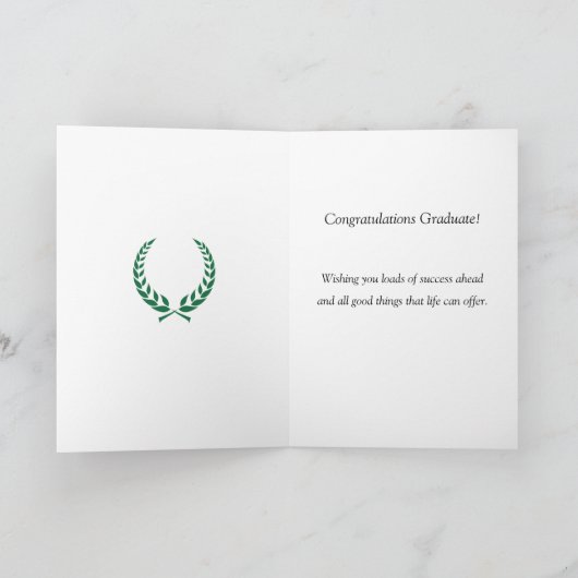 Carte Diplôme personnalisé de laurier vert (Intérieur)