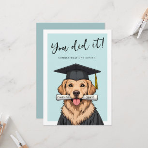 Carte Diplôme personnalisé Mignon Golden Retriever