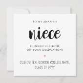 Carte Diplôme personnalisé moderne et jolie nièce (Devant)