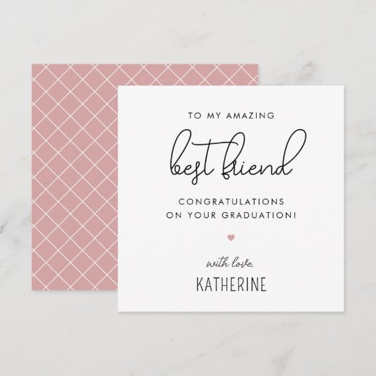 Carte Diplôme personnalisé moderne et meilleur ami (Devant / Derrière)