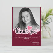 Carte Diplôme photo moderne rouge audacieux typographie  (Debout devant)