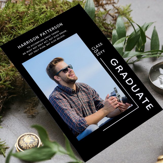 Carte Diplôme photo Script moderne Citation inspirante (Créateur téléchargé)