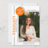 Carte Diplôme photo Script moderne Noir Orange (Devant)