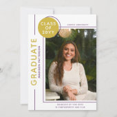 Carte Diplôme photo Script moderne Purple Gold (Devant)