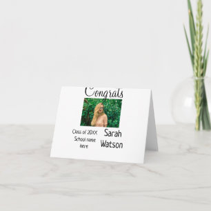 Carte diplôme photo simple classique ajouter classe anné