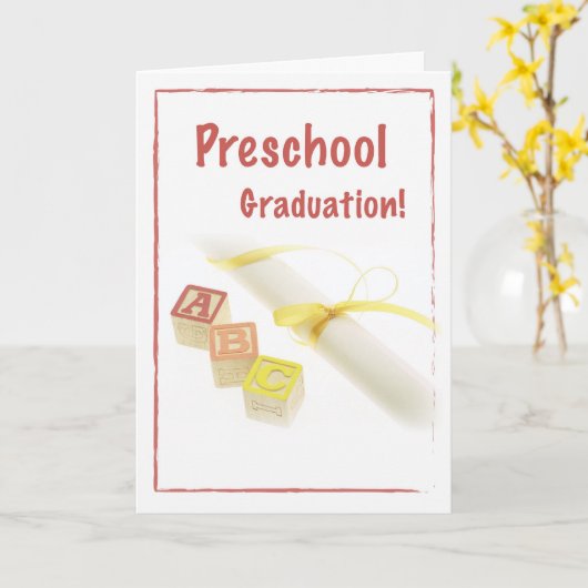 Carte Diplôme préscolaire (Fleur jaune)