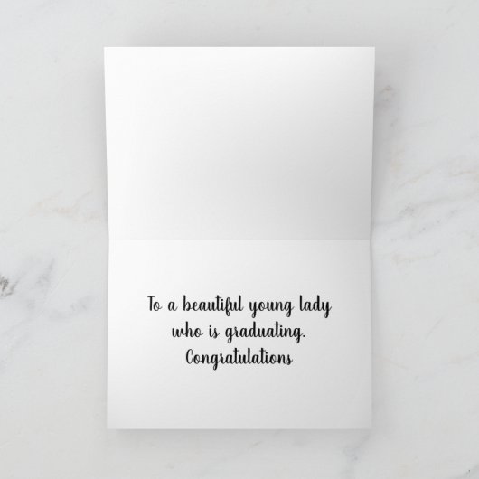 CARTE ****DIPLÔME SOUHAITE**** À UNE BELLE FILLE (Intérieur)