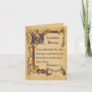 Carte Diplôme Vierge Marie Bordure décorative