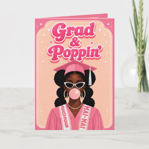 Carte Diplômée & Bulles de Chewing-Gum Rose Tendances de