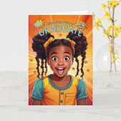 Carte Diplômée de l'école primaire Africaine Américaine (Fleur jaune)