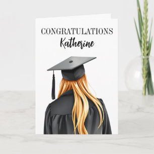 Carte Diplômée moderne personnalisée Femme Diplômée