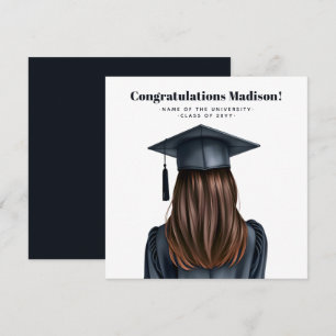 Carte Diplômée moderne personnalisée Femme Diplômée