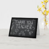 CARTE DIRE MERRY CHRISTMAS ENSEIGNANT W/ CHALKBOARD (Fleur jaune)
