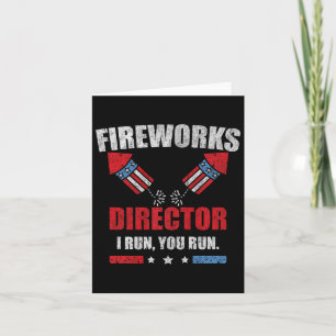 Carte Directeur de feu d'artifice du 4 juillet drôle Je