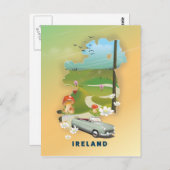Carte d'Irlande affiche de voyage vintage (Devant / Derrière)