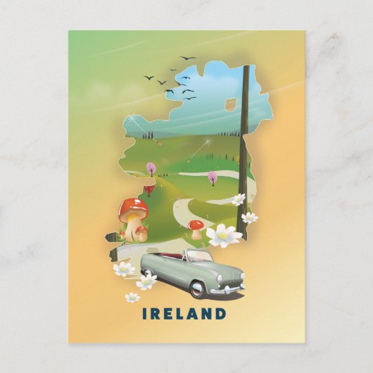 Carte d'Irlande affiche de voyage vintage (Devant)