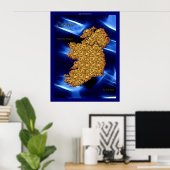 Carte d'Irlande Poster d'art (Bureau à domicile)