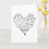 Carte « Dis 'je t'aime' en 26 langues différentes  (Fleur jaune)