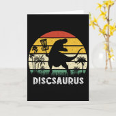 Carte Disc Golf Retro Dinosaur Disc Golf Player Frolf Fl (Fleur jaune)