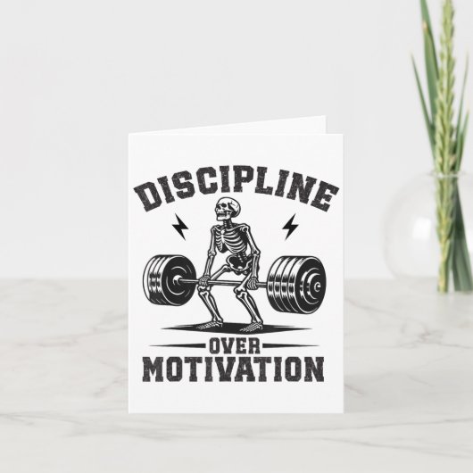 Carte Discipline Over Motivation Gym Motivational Traini (Devant)