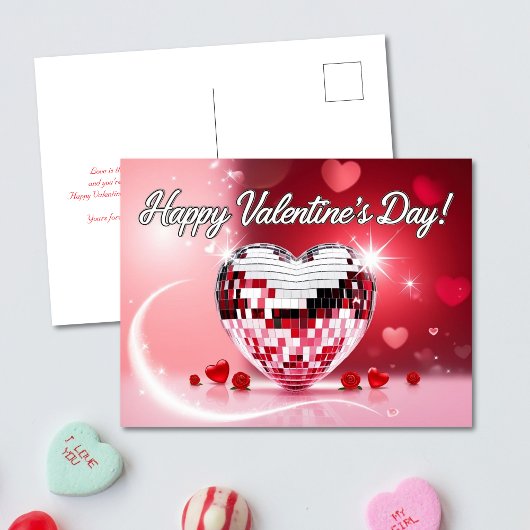Carte Disco Heart Valentine's Day Card