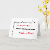 Carte Discours d'anniversaire en noir et rouge sur blanc (Fleur jaune)