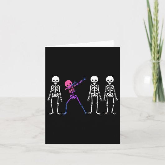 Carte Discret Biual Skeleton Subtle Bi Pride Halloween (Devant)