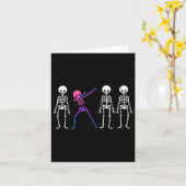 Carte Discret Biual Skeleton Subtle Bi Pride Halloween (Fleur jaune)
