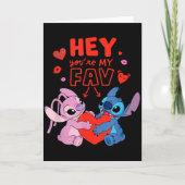 Carte Disney Stitch & Angel Hey You’re My Fav Love V (Devant)