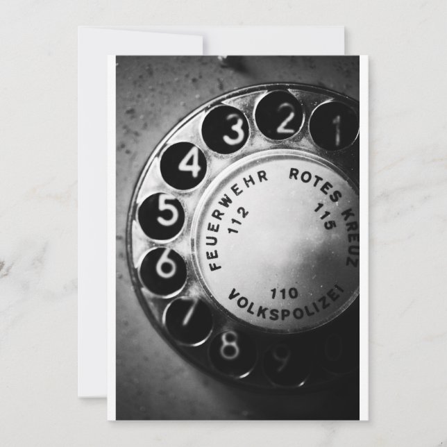 Carte Disque de sélection téléphonique (Devant)