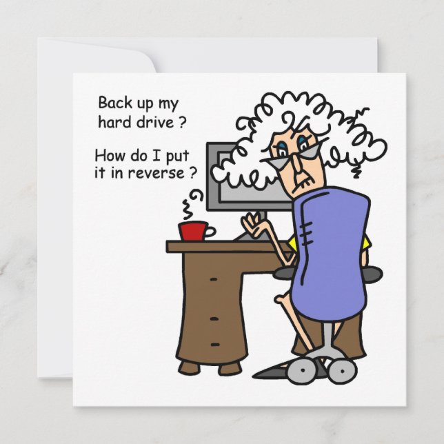 Carte Disque Dur Sauvegarde Humoristique (Devant)