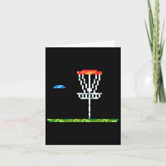 Carte Disque Golf Men Disque Golf 8 bits Panier (Devant)