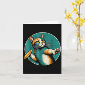 Carte Disque Golfer Cat Disque Golf Player Funny Hallowe (Fleur jaune)