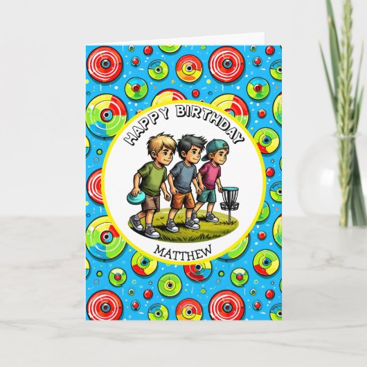 Carte Disque personnalisé Golf Boy's Birthday (Devant)