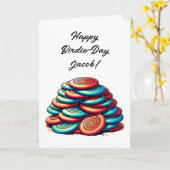 Carte Disque personnalisé Golf Thème Anniversaire (Fleur jaune)